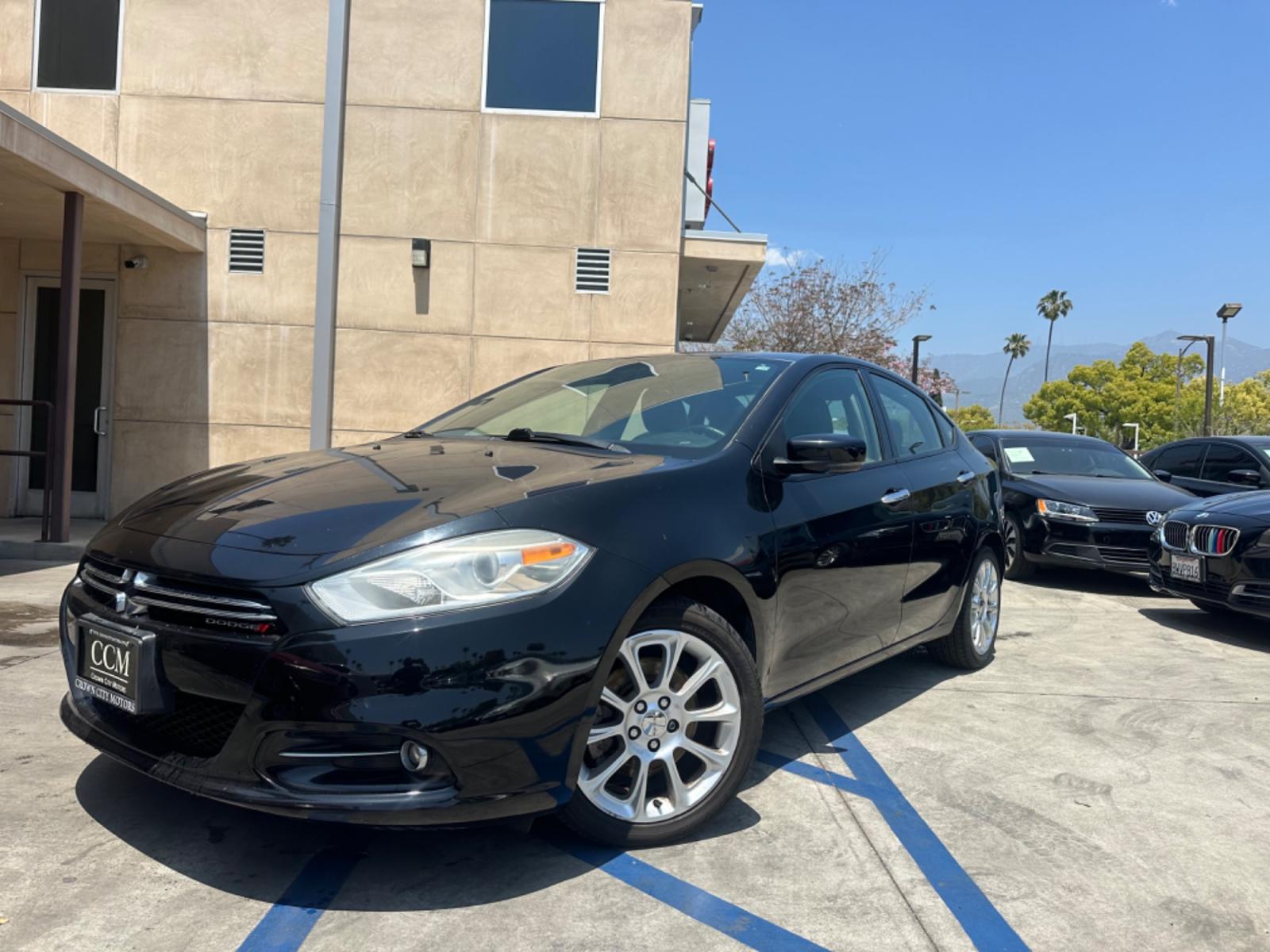 2013 Black Metallic /BLACK Dodge Dart LIMITED (1C3CDFCH4DD) with an 1.4L L4 DOHC 16V TURBO engine, 5-Speed Automatic transmission, located at 30 S. Berkeley Avenue, Pasadena, CA, 91107, (626) 248-7567, 34.145447, -118.109398 - Drive Easy with the 2013 Dodge Dart Limited: Affordable Luxury for Pasadena, Altadena, and Glendale Drivers Are you on the hunt for a reliable, stylish, and budget-friendly ride in Pasadena, Altadena, or Glendale, CA? Look no further than the 2013 Dodge Dart Limited, a sleek and sophisticated sed - Photo #1